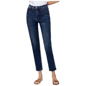 {Vervet} "River Run Mom Jeans" Slim Cheeky Tapered Straight Leg Stretch Denim
